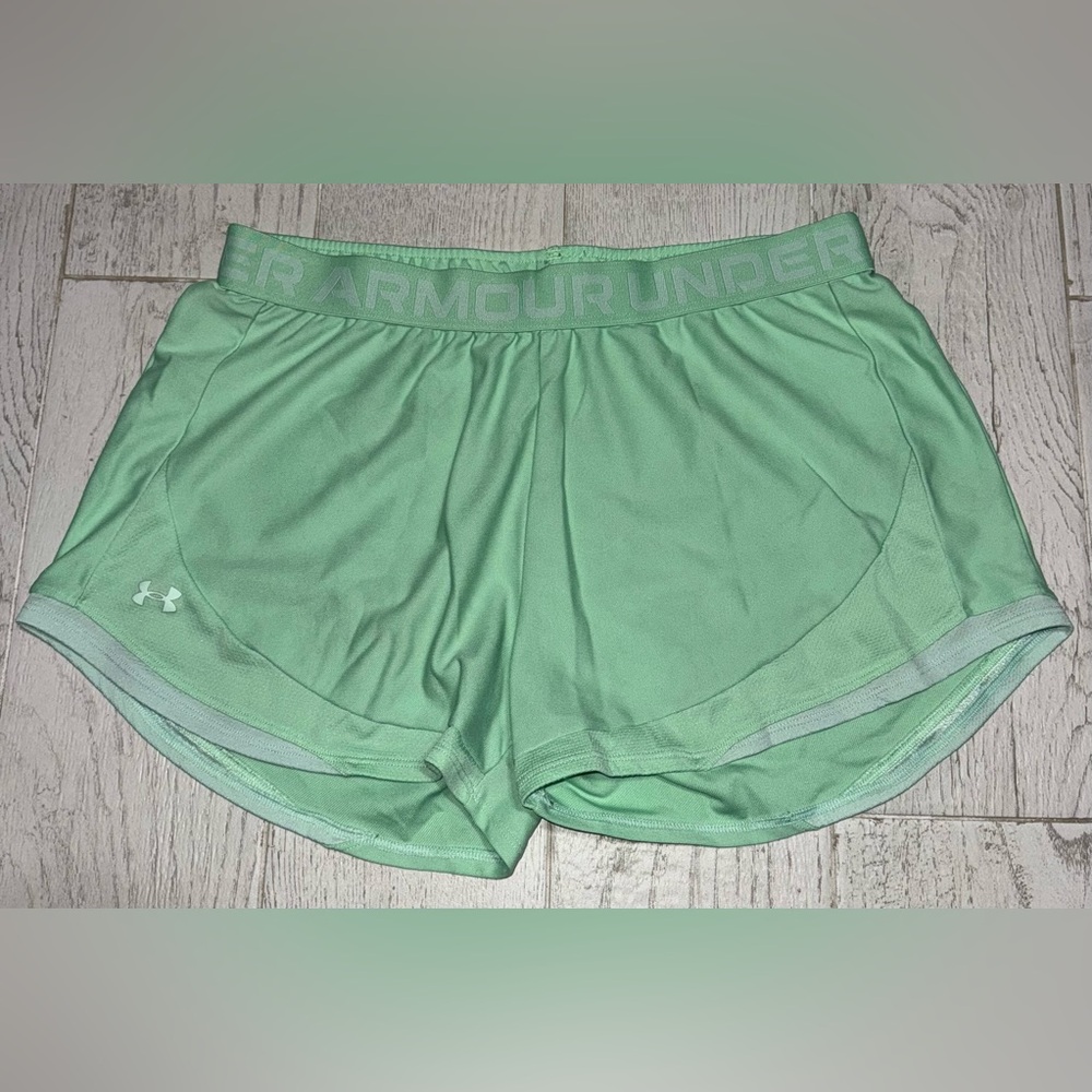 Lime Green Under Armour Shorts/Women's size Large/ Gently Used